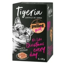 Tigeria Pulled Meat Saver Pack 24 X 85g -Zooplus Shop 135598 pla tigeria pulledmeat pute 6x85g hs 7