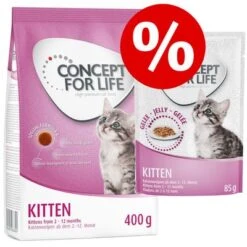 Zooplus Shop 43 400g Concept For Life Dry Kitten Food + 12 X 85g Wet Food - Special Price!*