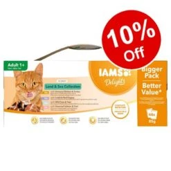 48 X 85g IAMS Delights Wet Cat Food – 10% Off!*
