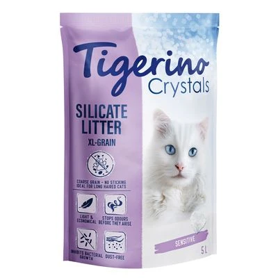 Tigerino Crystals Cat Litter - XXL/XL Grain - Sensitive (fragrance Free) 3 Tigerino Crystals Cat Litter - XXL/XL Grain - Sensitive (fragrance Free)