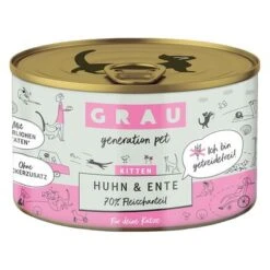 GRAU Gourmet Kitten Grain-Free 6 X 200g -Zooplus Shop 268496 pla grau kitten getreidefrei huhn ente hs 01 1