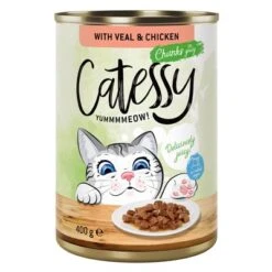 Catessy Chunks In Gravy Or Jelly 12 X 400g -Zooplus Shop 28347 pla catessy gravy veal 400g 0