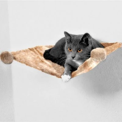 Trixie Plush Wall Mounted Cat Bed - Beige 4 Trixie Plush Wall Mounted Cat Bed - Beige - Image 2