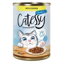Catessy Chunks In Gravy Or Jelly 12 X 400g -Zooplus Shop 59344 pla catessy jelly chicken 400g 4