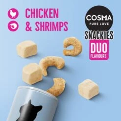 Cosma Snackies DUO 2 In 1 – Saver Pack -Zooplus Shop 70066 cosma snackies duo foodboard chickenshrimps 1000x1000 3