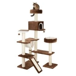 Gingerbread House Cat Tree With Ladder -Zooplus Shop 72045 knusperhaeuschen braun fg 9482 2