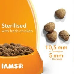 IAMS For Vitality Adult Sterilised Fresh Chicken Dry Cat Food -Zooplus Shop 8710255150550 3 5