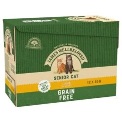 James Wellbeloved Senior Pouches - Lamb -Zooplus Shop 9003579310564 fop uk james wellbeloved senior cat pouches with lamb in jelly 12x85g 6